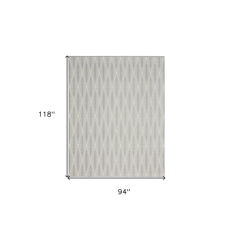 8' X 10' Gray Geometric Area Rug