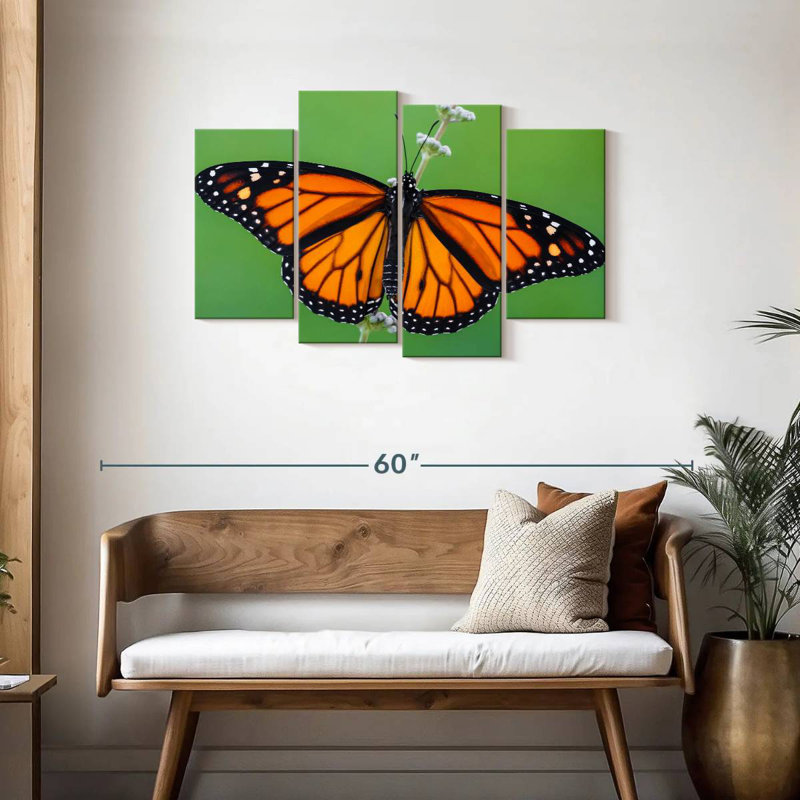 Joli papillon monarque Brampt, H 27 po x l 43 po