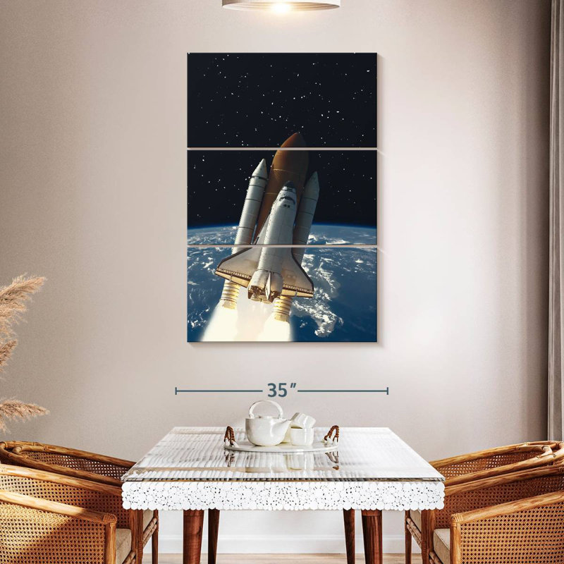 Fusée Oberle vers l'espace, H 50 po x l 32 po