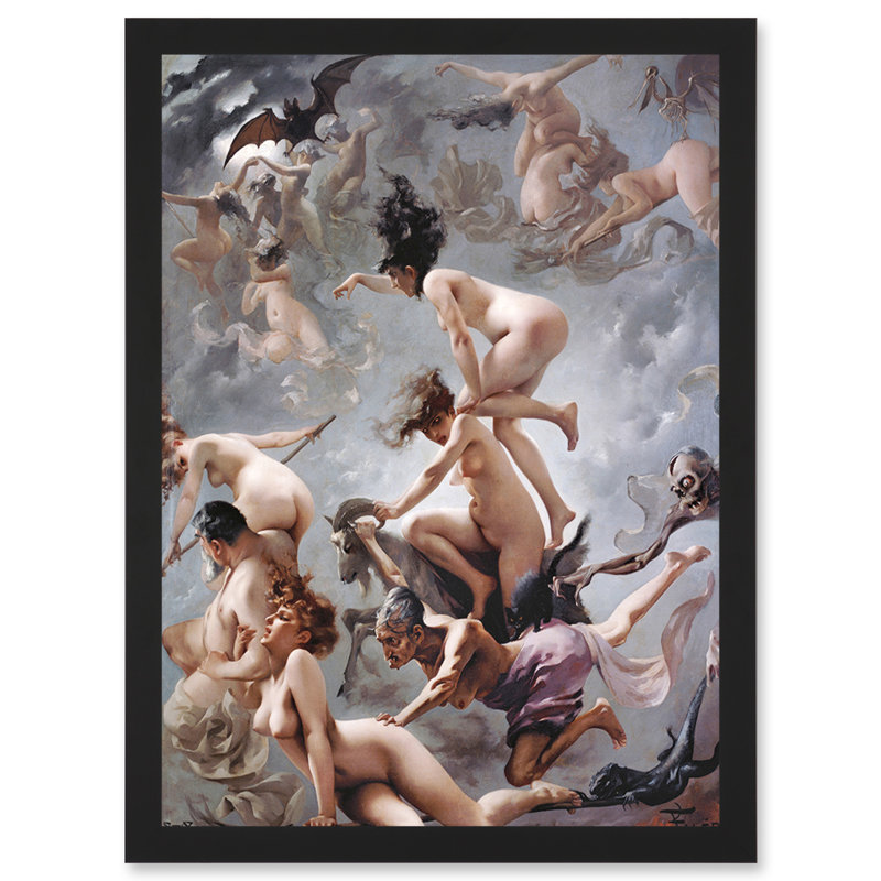 Falero Witches Going To Their Sabbath Painting by Luis Ricardo Falero - Single Picture Frame Art Prints, 13''W x 17.9''H