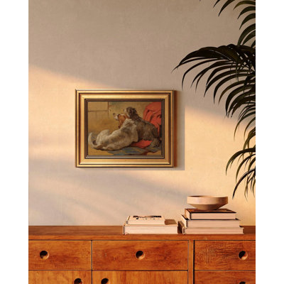Gold Framed Dog Oil Painting Canvas Art, Bedroom Study Pet Lover Gift 8×10 Inch