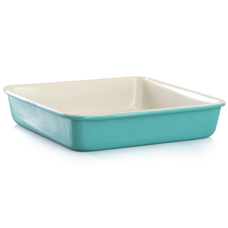 Moule à gâteau carré en acier antiadhésif de couleur turquoise Martha Stewart Everyday