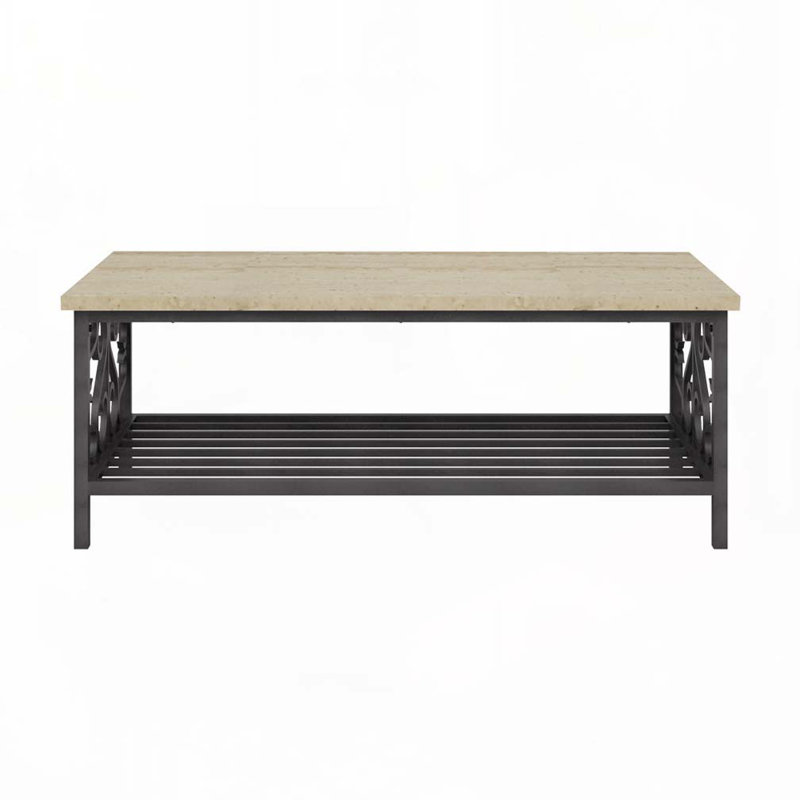 Table basse avec plateau en faux marbre