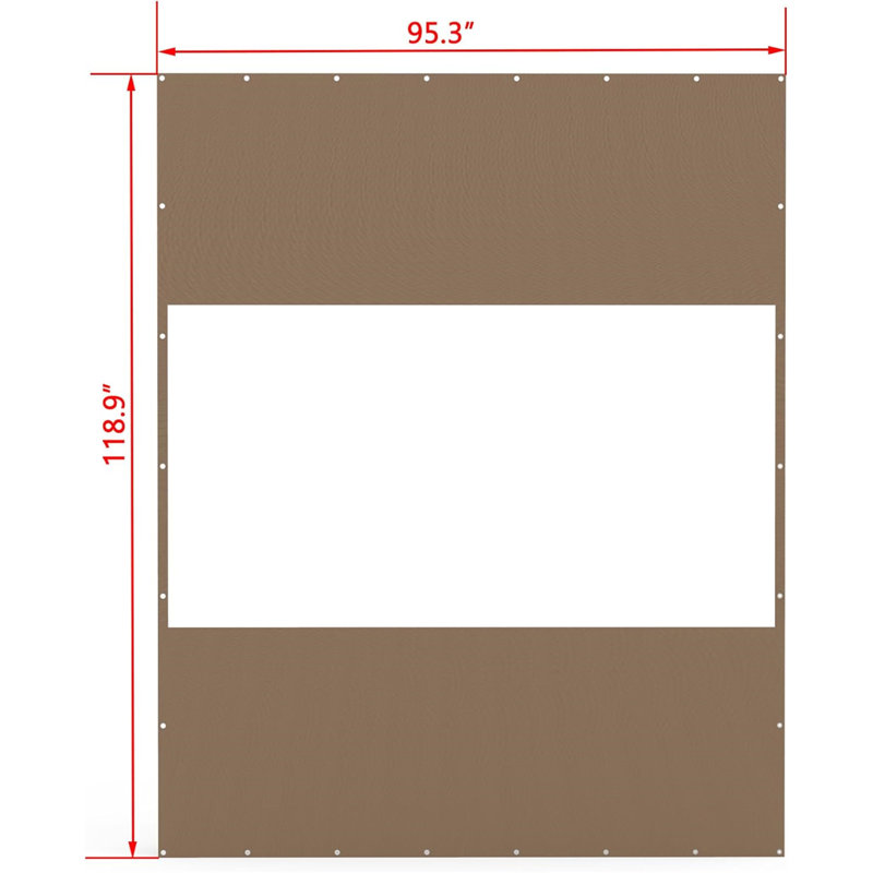 Rideau transparent d'extérieur robuste, Brun, H 118,9 po x l 95,3 po