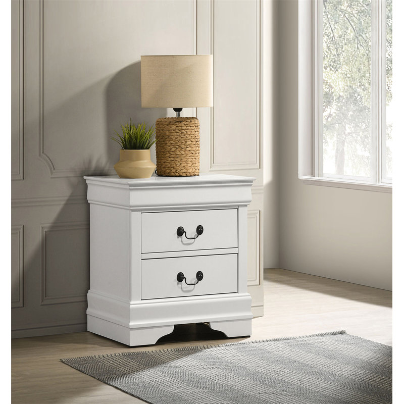 Table de chevet 2 tiroirs avec pieds