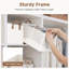 Bacs de rangement, bacs de rangement en tissu pour tablettes, paniers de rangement avec cadre en métal, paniers de placard et bacs avec poignées, beige, paquet de 2-124506260