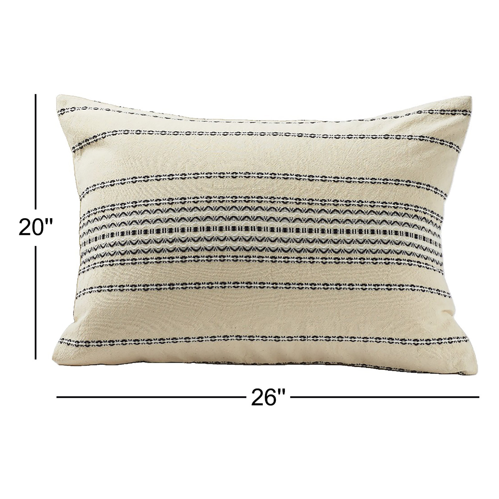 Rippled Organic Cotton Shams, Standard, Ivory/Black