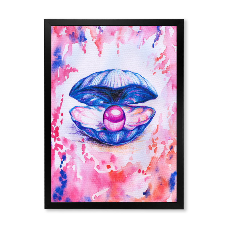 Art perlé rose sur toile - art pour enfants, H 20 po x l 12 po x P 1 po, Impression noire sur toile encadrée