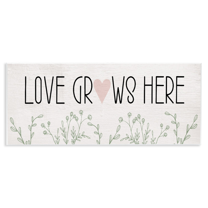 Plaque murale Subtle Love Grows Here, design par Lil 'Rue