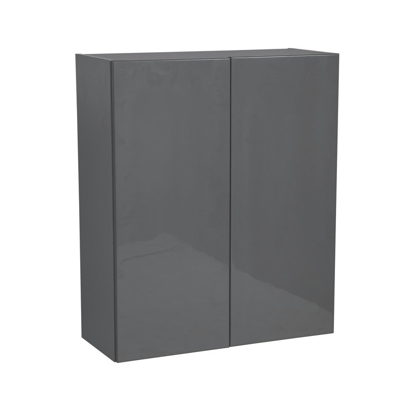 Armoire murale ouverte à panneau de particules standard prête à assembler, H 36 po x l 24 po, Gris lustré
