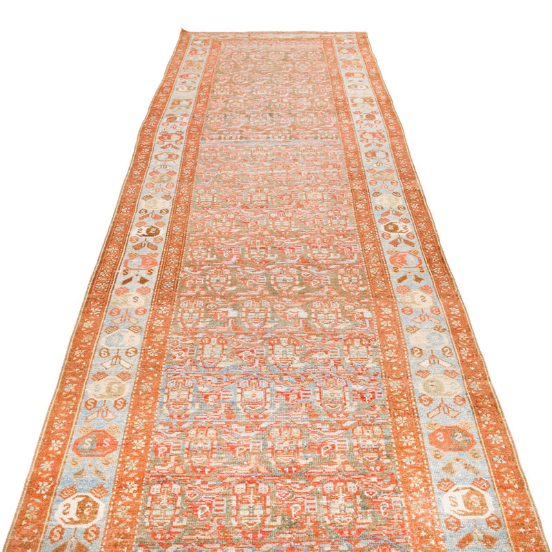 Tapis multicolore / bleu 3 pi 6 po x 13 pi 3 po One-of-a-Kind