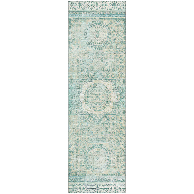 Tapis à bordure lavable à la machine de qualité supérieure AMF1740, Tapis de couloir 2 pi 3 po x 7 pi 6 po
