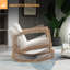 HOMCOM Rocking Chair Upholstered Armchair Wooden Accent Chair Cream
