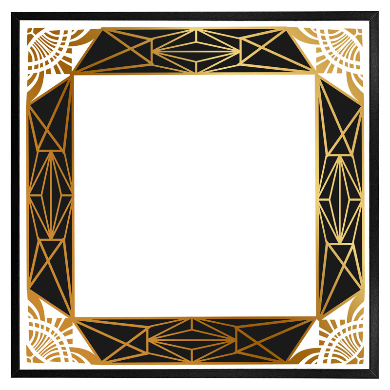 Mauriceville Deco Border - Single Picture Frame Print, Black Framed, 41cm H x 41cm W x 4cm D