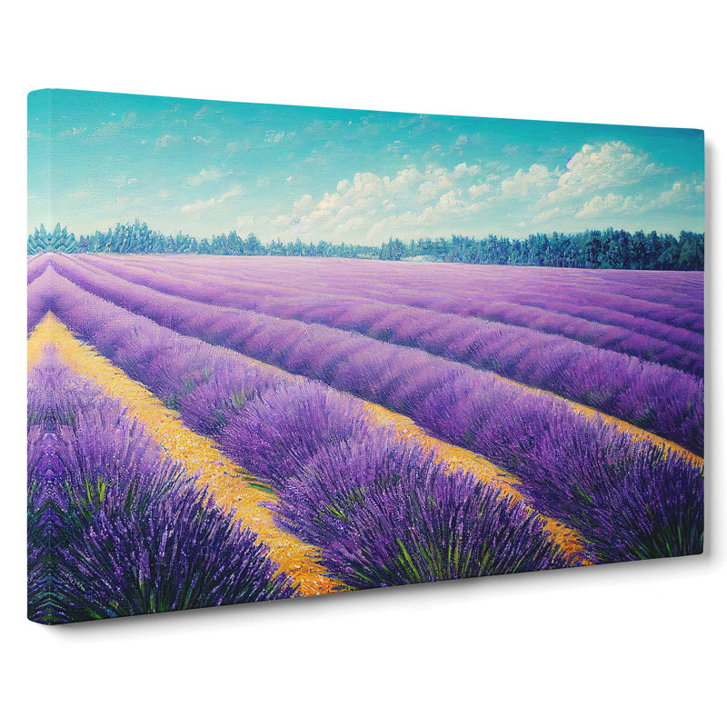 Alluring Lavender Flower Field - Wrapped Canvas, 35cm H x 50cm W x 3cm D