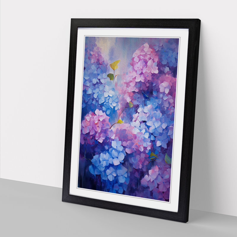 Hydrangea Modern - Framed Print, Black Framed, 46cm H x 34cm W x 2cm D