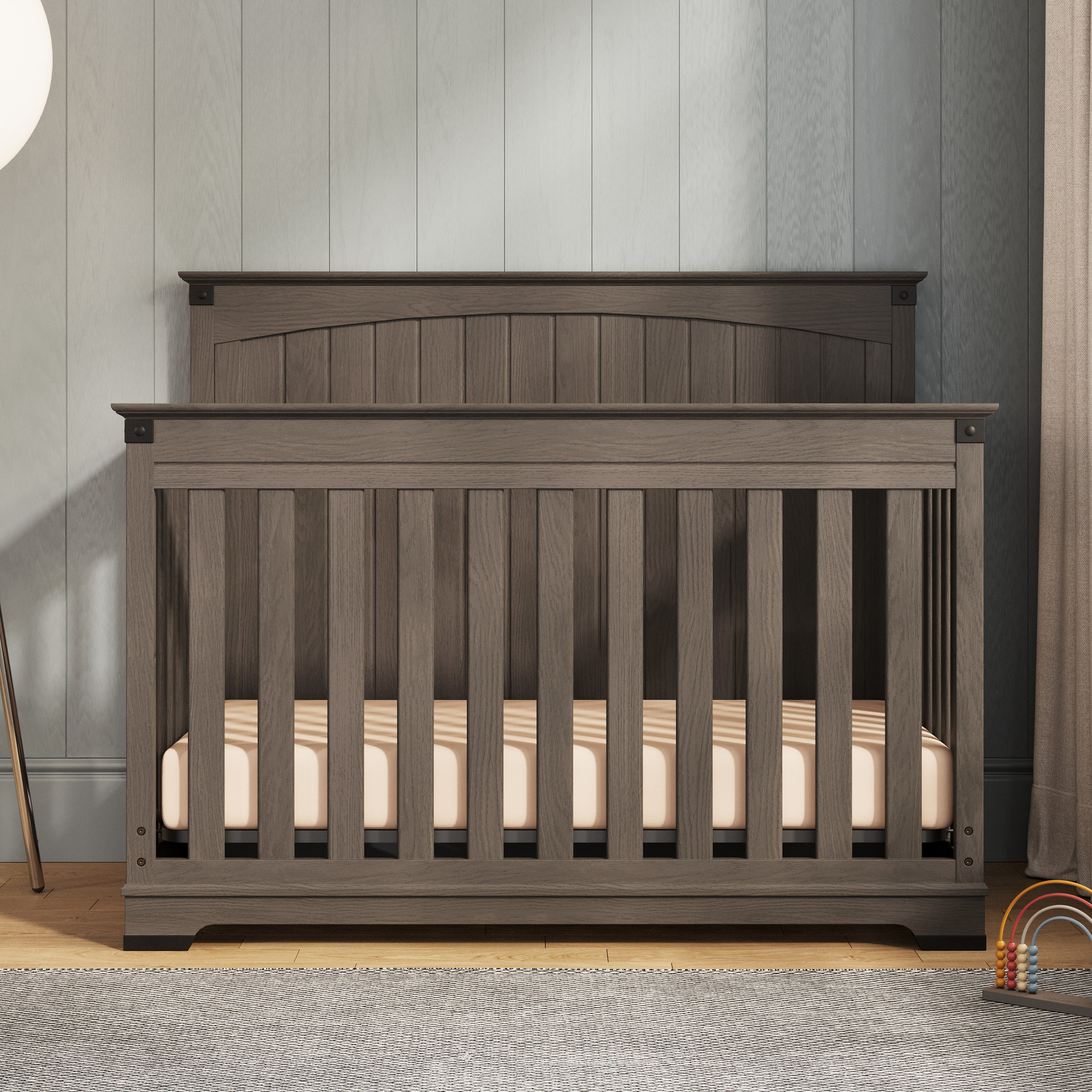 Solid store panel crib