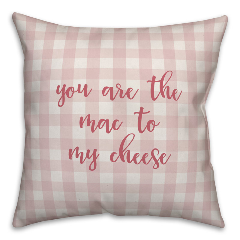  Coussin You are The Mac to My Cheese, Coussin décoratif, Rose