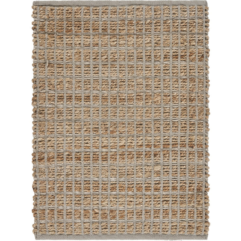 Tapis brun/gris tressé géométrique fait main Criswell