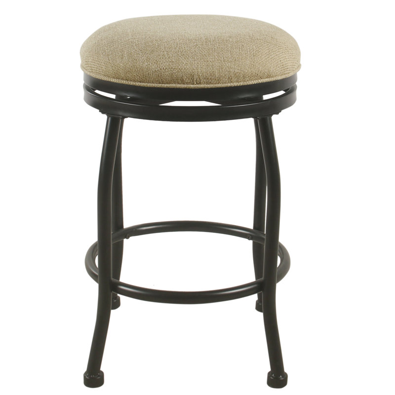 Nicki Swivel Upholstered Counter Stool, Beige