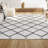 Schlesinger Moroccan Style Diamond Shag White/Gray Rug-24631210