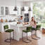 Tabouret de bar / tabouret de bar en velours capitonné à dossier bas Ambrine-1515569687-1515569674