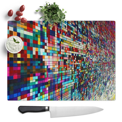 Pixel Pattern Vol.5  Glass Chopping Board