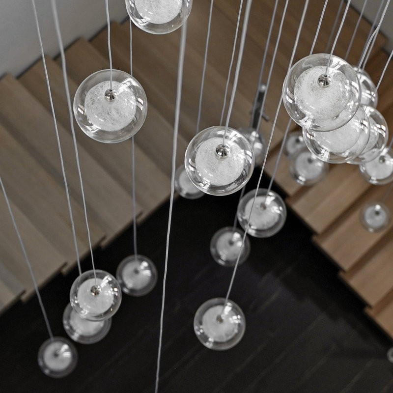Reflection Twigs 24 - Light Pendant, Black, Clear/Honey, 96" H x 24" W x 24" D