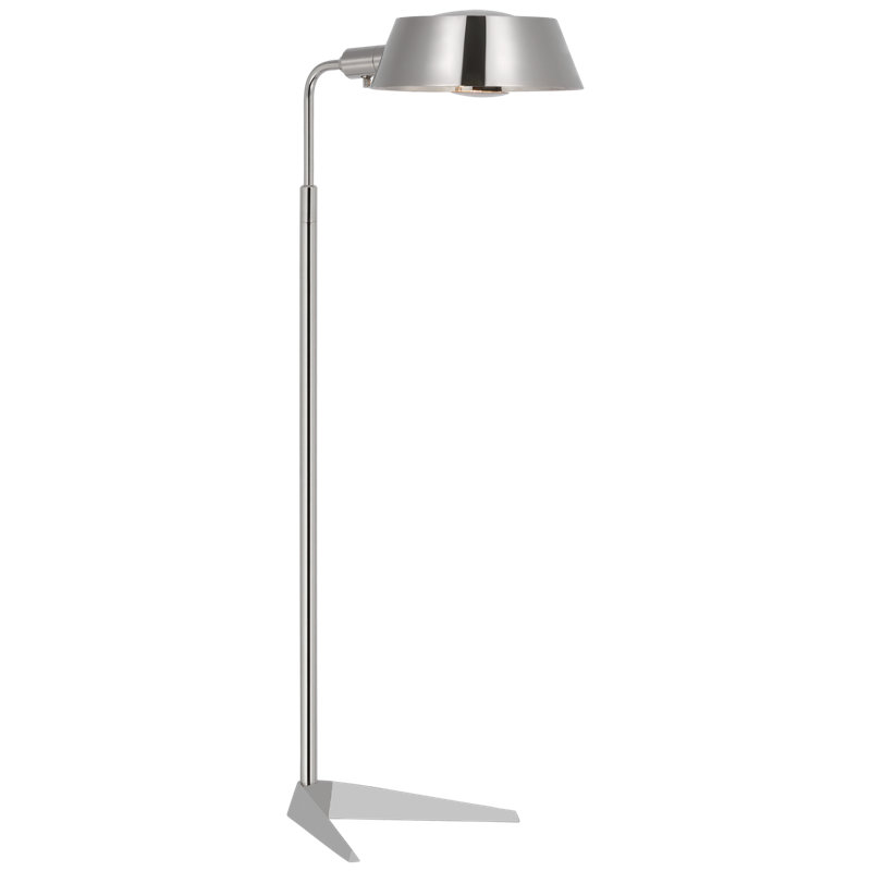Alfie Task Floor Lamp, Polished Nickel, Silver