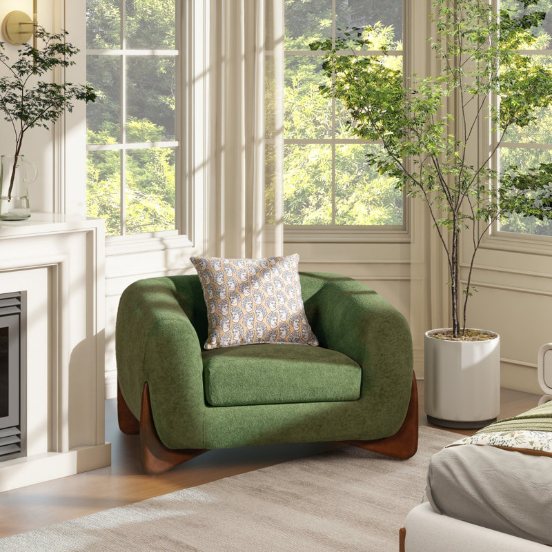 Chaise avec accoudoirs en sherpa 44 po Modern Alpine Modern