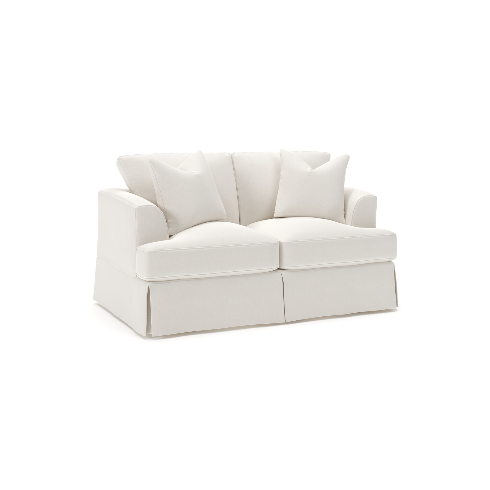 Lucia 66" Loveseat, Lena Off White Performance Linen Blend