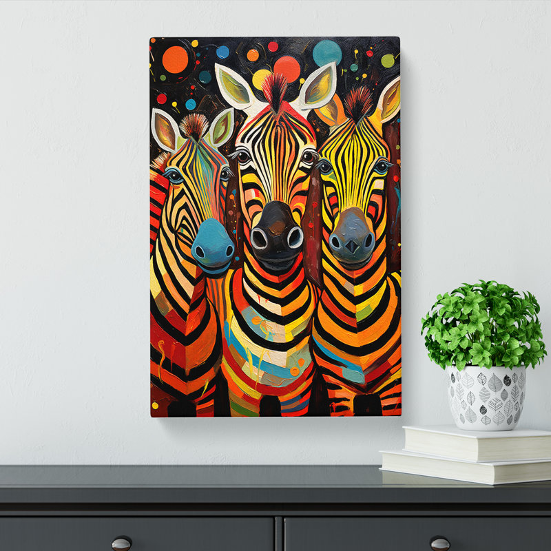 Zebra Expressionism No.2 - Wrapped Canvas, 50cm H x 35cm W x 3cm D