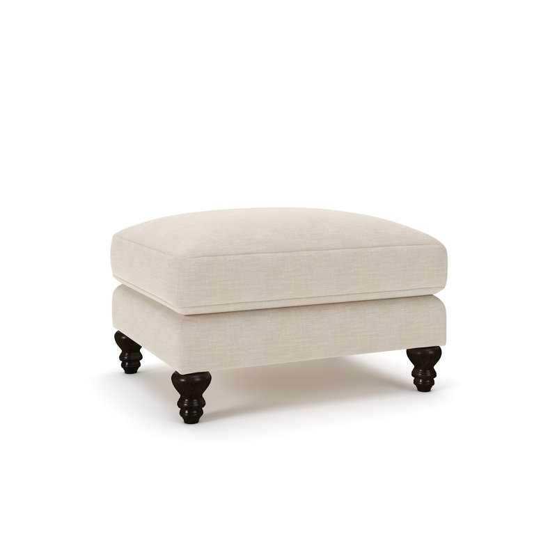 Walters Upholstered Ottoman, Conversation Ivory Basketweave