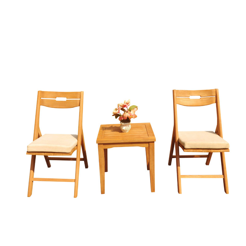 Cimara 2 - Person Teak Wood Patio Dining Set with Square Table