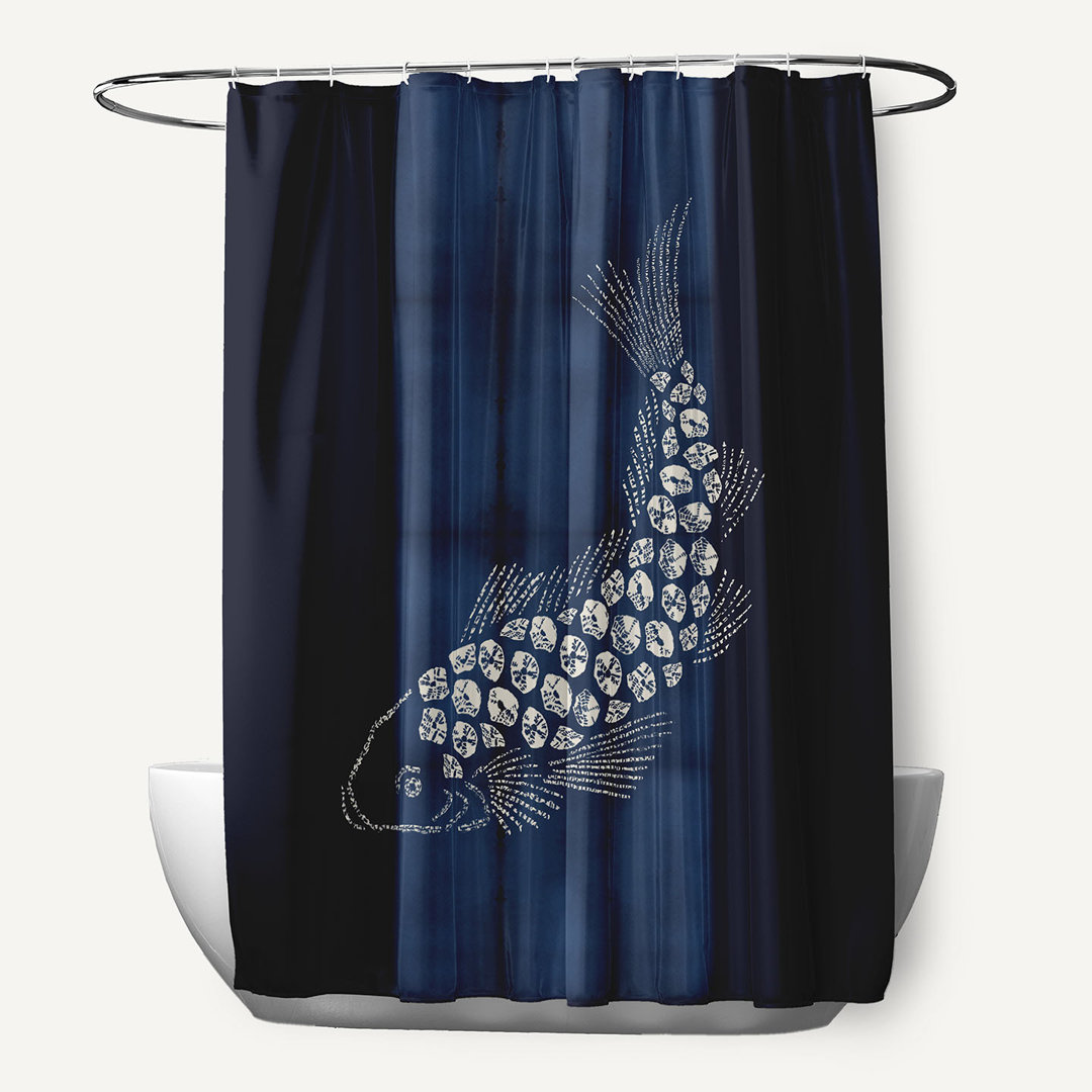 Binion Fish Pool Single Shower Curtain Rosecliff Heights 