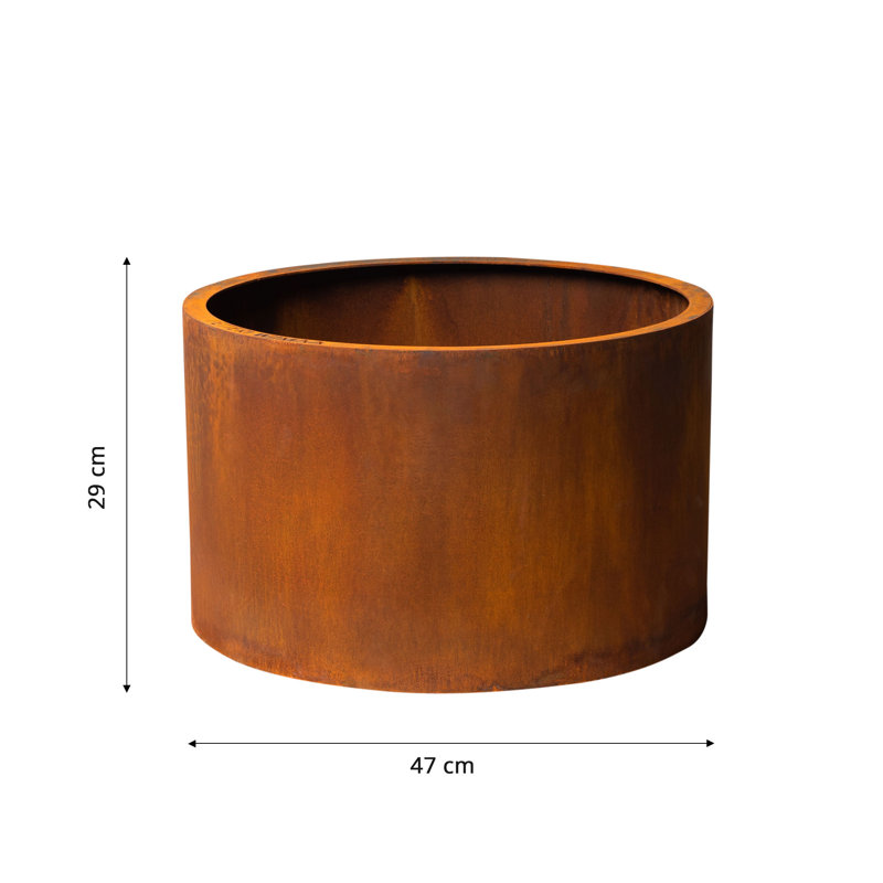 Metal Pot Planter, 29cm H x 47cm W x 47cm