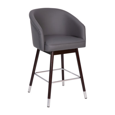 Brida Upholstered Faux Leather Counter Stool