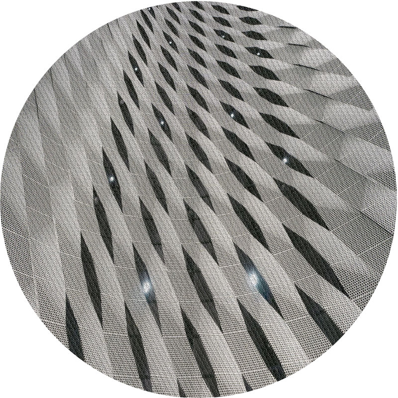 Tapis gris / bleu Power Loom, Rond 4 pi