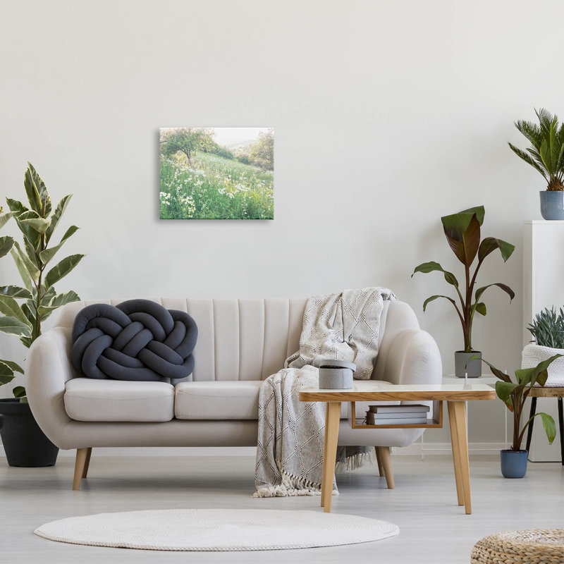 «Spring Meadow Grassland Field», estampe numérique par Leah Straatsma, H 16 po x l 20 po x P 1,5 po, Toile tendue