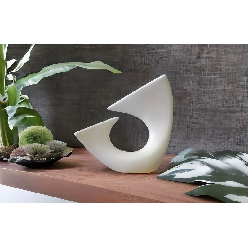 Croyl Ceramic Table Vase, White, 28cm H x 11cm W x 28cm D