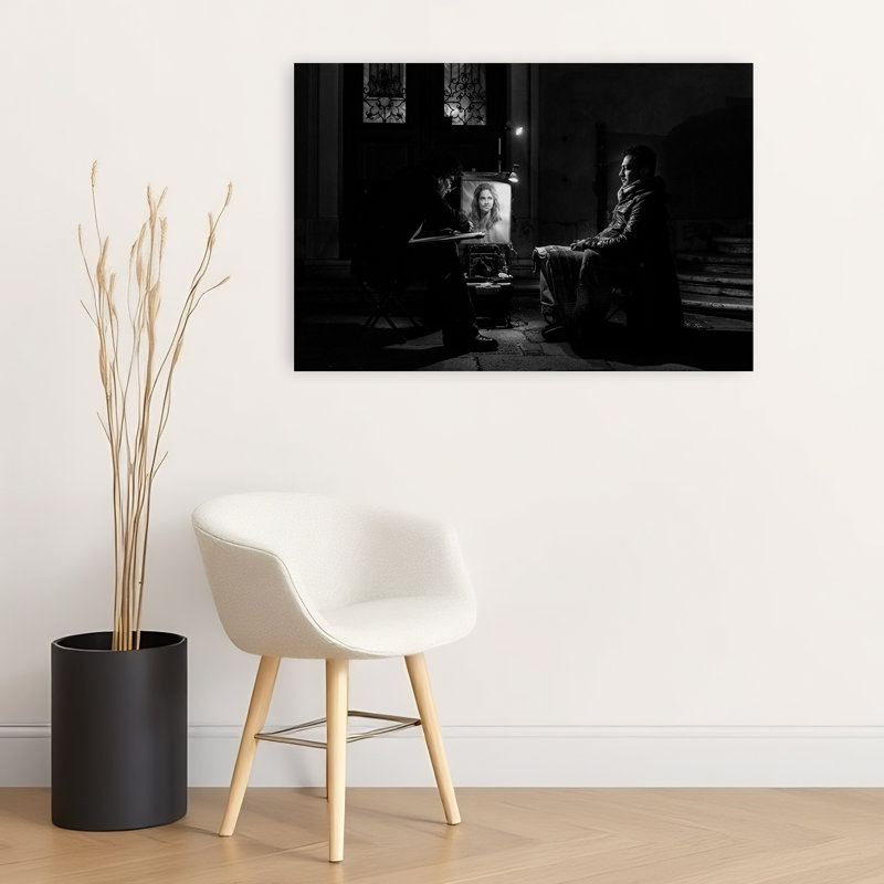 Night Street Portrait Dramatic Abstract Contemporary City Portrait Wall Art Print 1 Piece Wrapped Canvas Wall Art