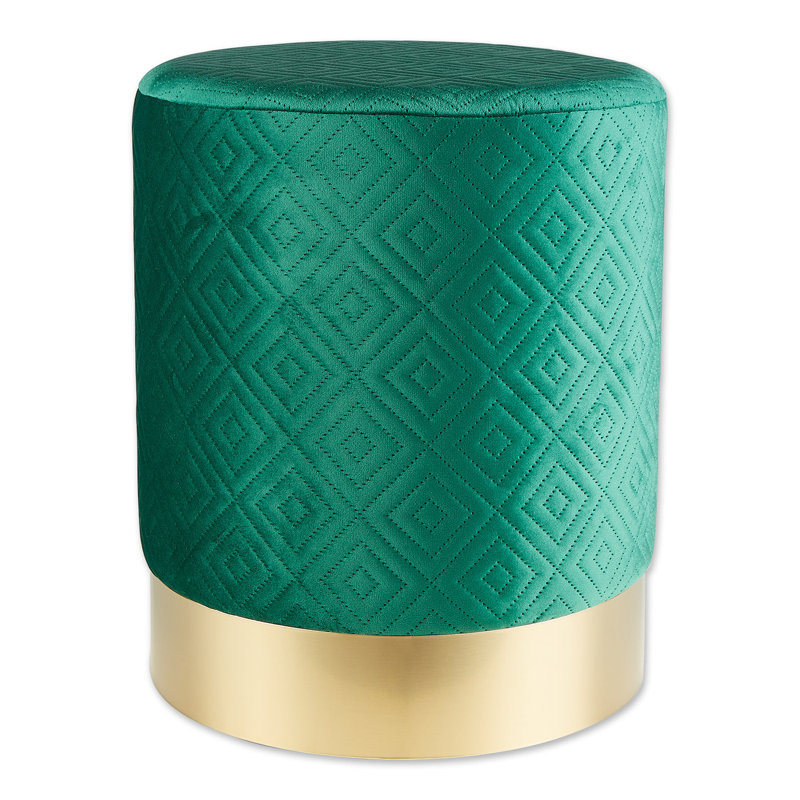 TABOURET EN VELOURS BLANC, Vert