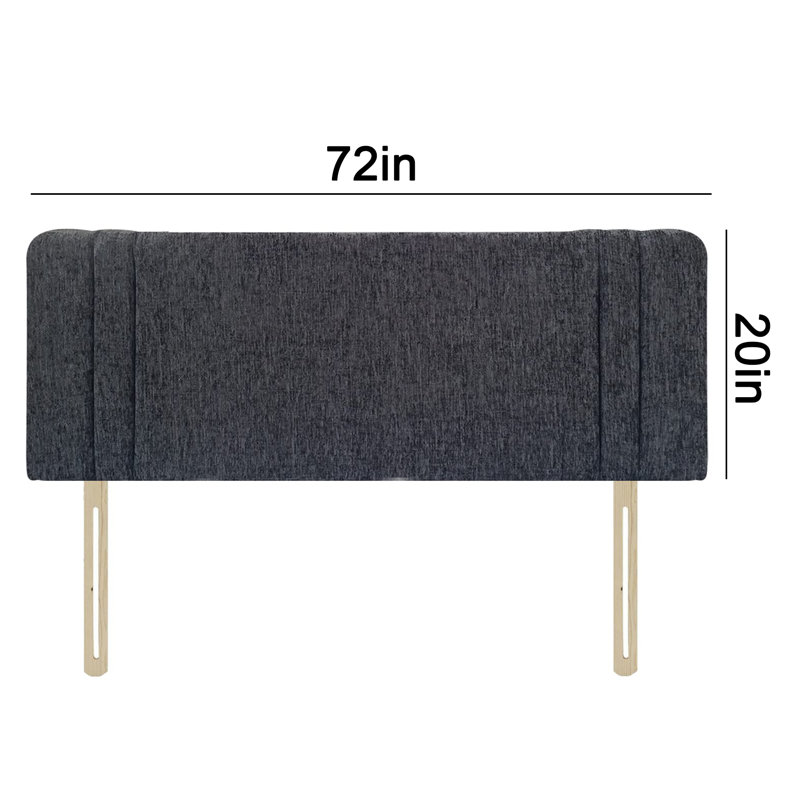 Cail King Upholstered Headboard, Charcoal
