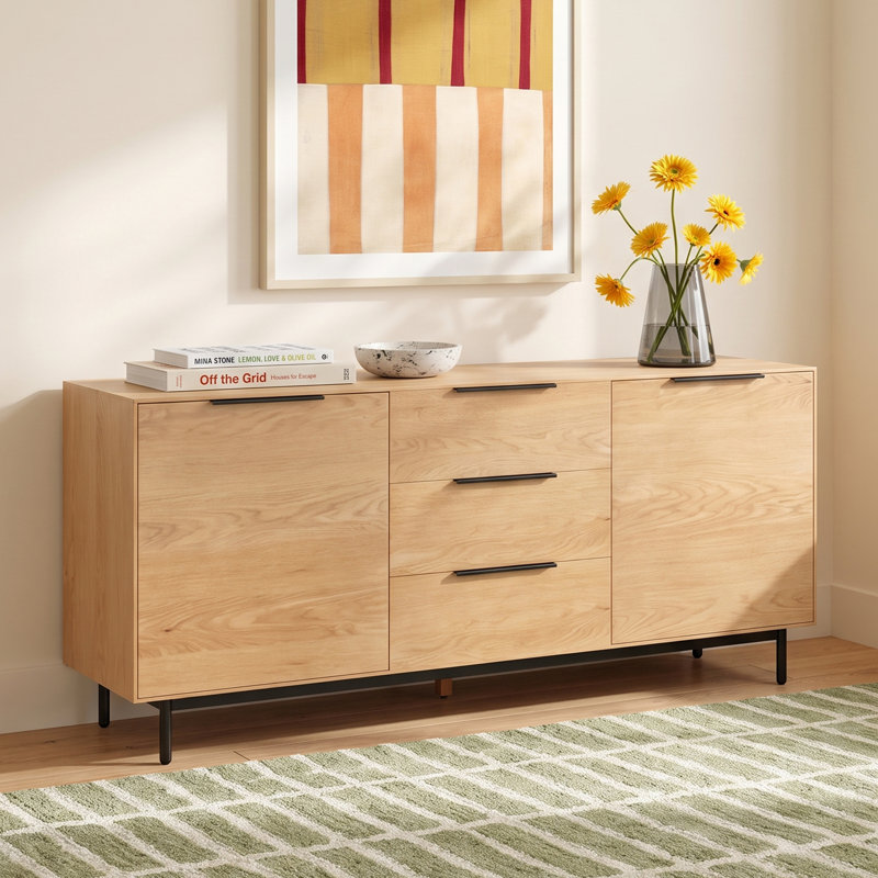 Ellis Fully Assembled Sideboard with Dovetail Drawers, Brown