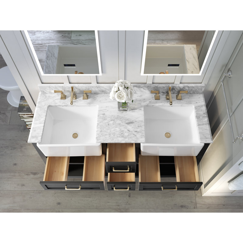 60'' W Double Vanity, Black Onyx