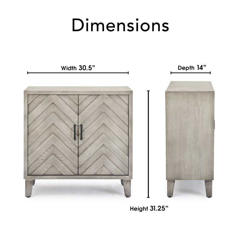 Finch Friedman Errol Bar Cabinet with Wine Storage, Gray