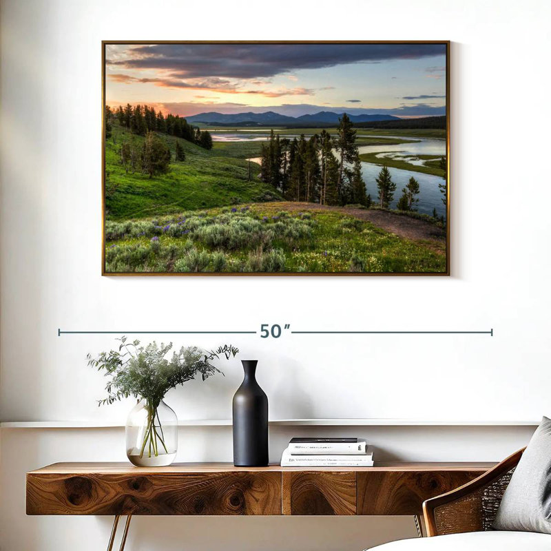 Hayden Valley Hills, Cadre flottant doré, 40 po x 27 po