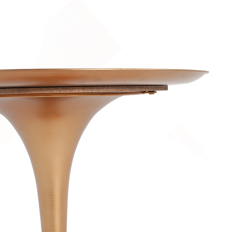 Small Round Gold End Table, 29.3" Height, Vintage Metal Accent