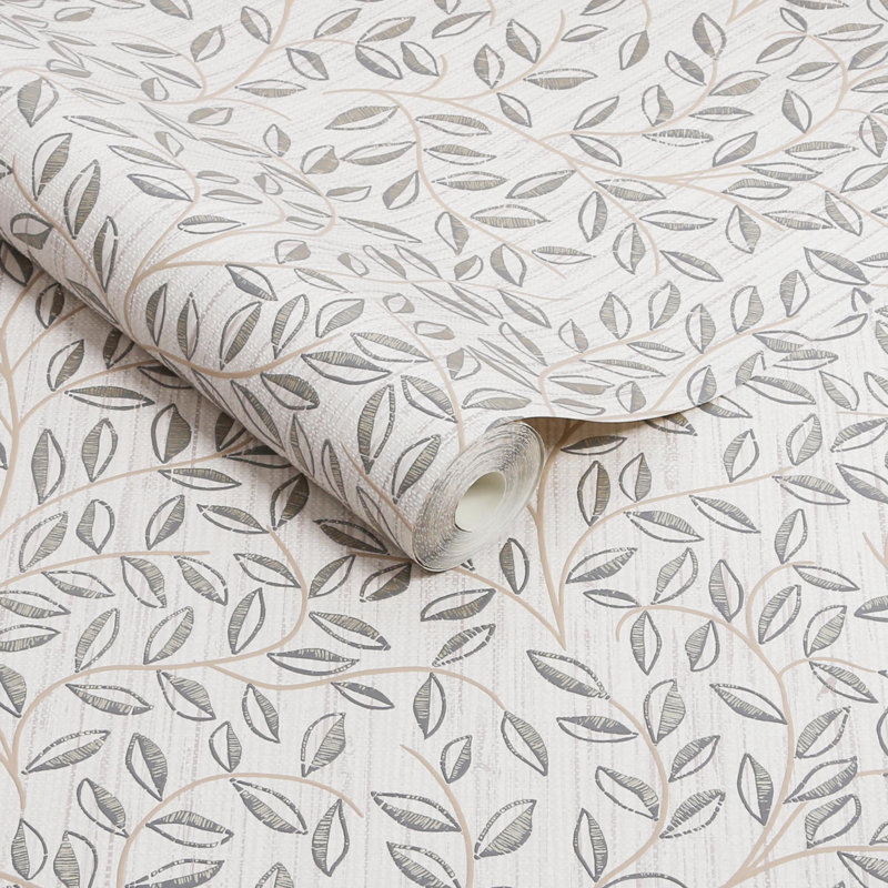 Linden 32cm x 52cm Textured Metallic Finish Wallpaper Roll, Brown