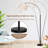 Ehrenfrieda 79.1'' Black Arched Floor Lamp